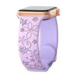 Curea Ceas Apple Watch Silicon Flower Purple Anca's Store